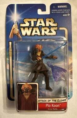 Hasbro Star Wars Saga 2002 Plo Koon Arena Battle Action Figure #02-12